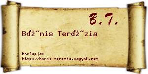 Bónis Terézia névjegykártya